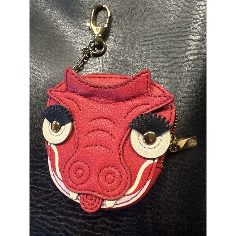 Fossil RED DRAGON 4” Sofia Coin Pouch LLUNAR ROCK Brand New Zip Gold Chain RARE